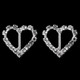 Heart Diamante Silver Slider Buckles - (Pack of 10)